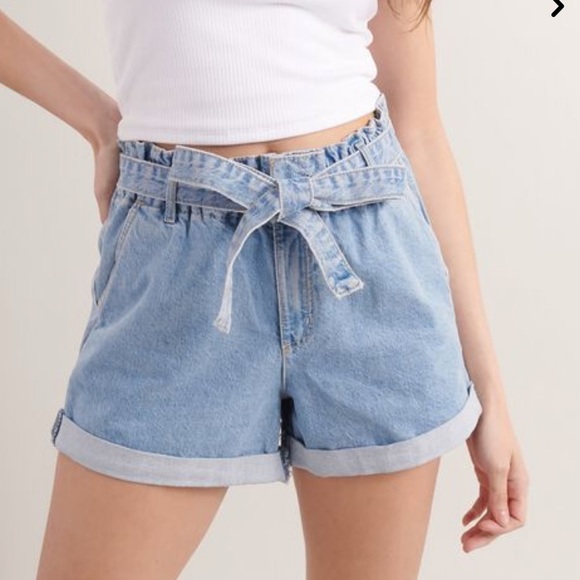 Garage denim paper bag short